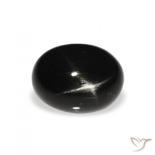 1.41ct Natural Preto Diopsídio Estelar, oval, Opaco