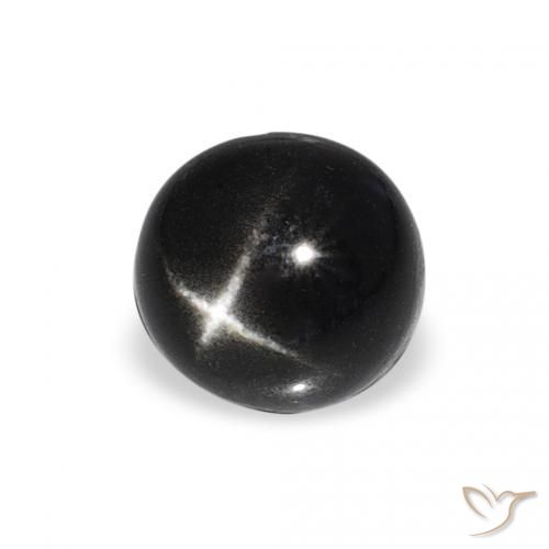 Diopsídio Estelar Preto Natural 1.54ct, Redondo, Opaco