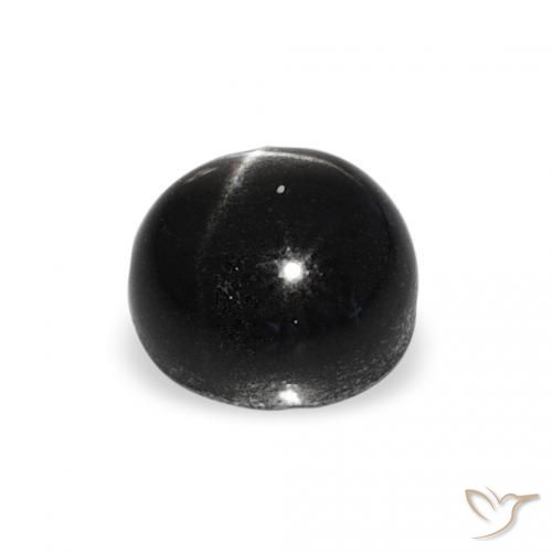 Diopsídio Estelar Preto Natural 1.54ct, Redondo, Opaco