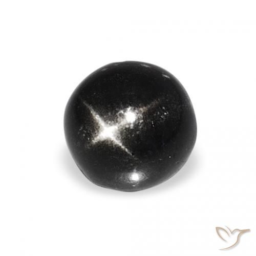 Diopsídio Estelar Preto Natural 1.27ct, Redondo, Opaco