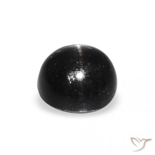 Diopsídio Estelar Preto Natural 1.27ct, Redondo, Opaco