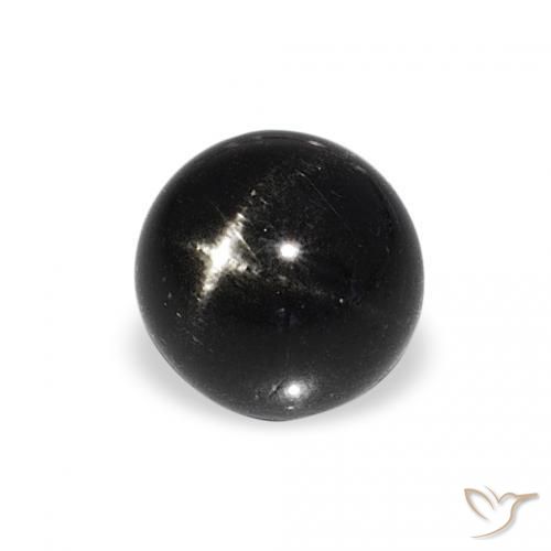 Diopsídio Estelar Preto Natural 1.66ct, Redondo, Opaco