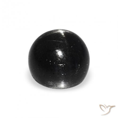 Diopsídio Estelar Preto Natural 1.66ct, Redondo, Opaco