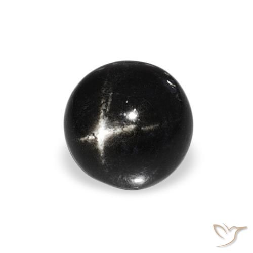 Diopsídio Estelar Preto Natural 1.20ct, Redondo, Opaco