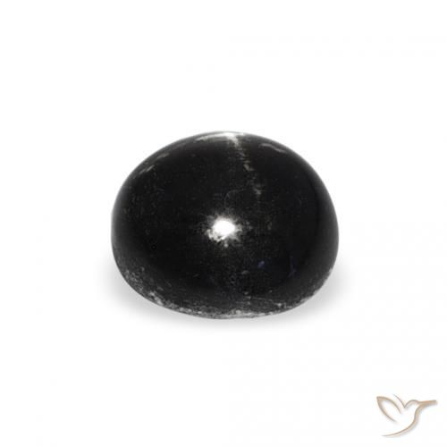 Diopsídio Estelar Preto Natural 1.20ct, Redondo, Opaco
