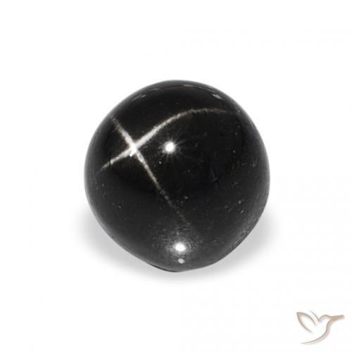 Diopsídio Estelar Preto Natural 1.78ct, Redondo, Opaco