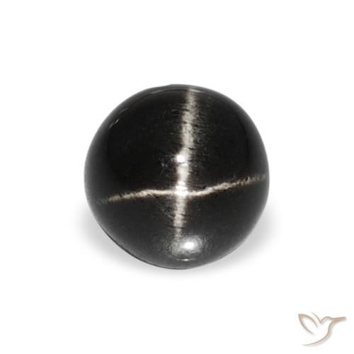 1.49ct Natural Preto Diopsídio Estelar, Redondo, Opaco