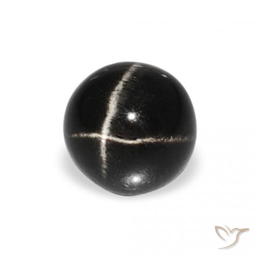Diopsídio Estelar Preto Natural 1.49ct, Redondo, Opaco