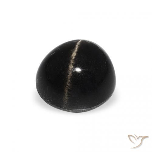 Diopsídio Estelar Preto Natural 1.49ct, Redondo, Opaco