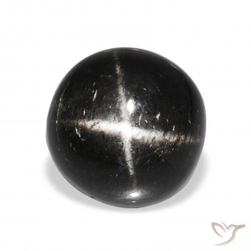 11.74ct Preto Diopsídio Estelar, Redondo, Opaco