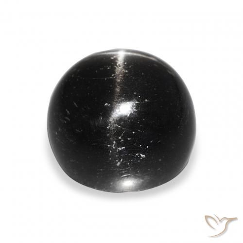 Diopsídio Estelar Preto Natural 9.33ct, Redondo, Opaco
