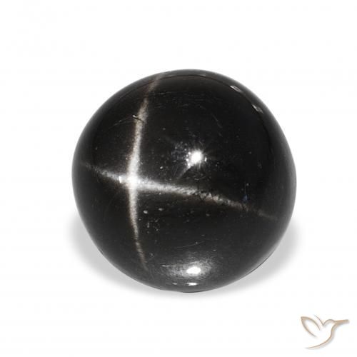 Diopsídio Estelar Preto Natural 9.28ct, Redondo, Opaco