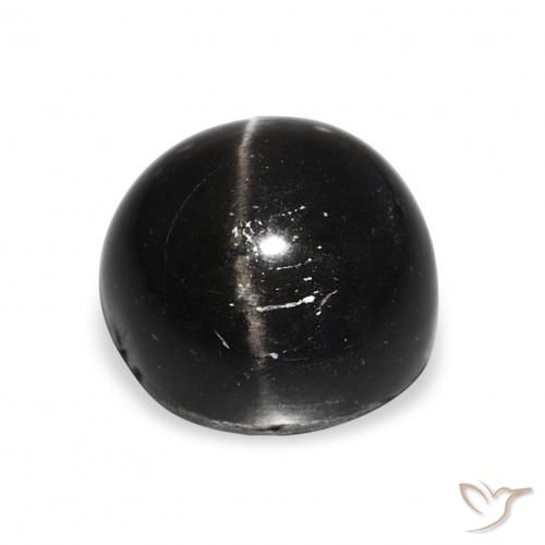 Diopsídio Estelar Preto Natural 9.28ct, Redondo, Opaco