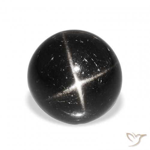 9.76ct Preto Diopsídio Estelar, Redondo, Opaco