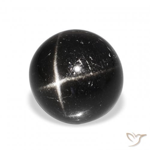 Diopsídio Estelar Preto Natural 9.76ct, Redondo, Opaco