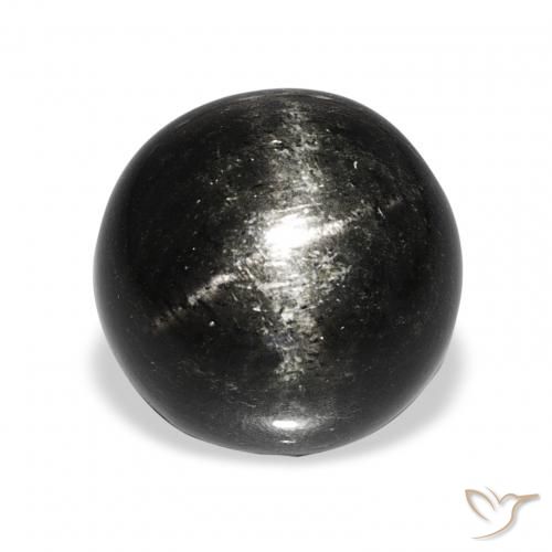 9.82ct Preto Diopsídio Estelar, Redondo, Opaco