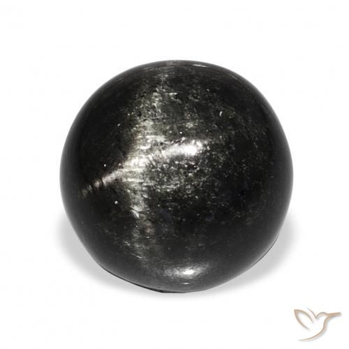 Diopsídio Estelar Preto Natural 9.82ct, Redondo, Opaco