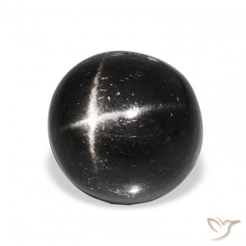 Diopsídio Estelar Preto Natural 9.06ct, Redondo, Opaco