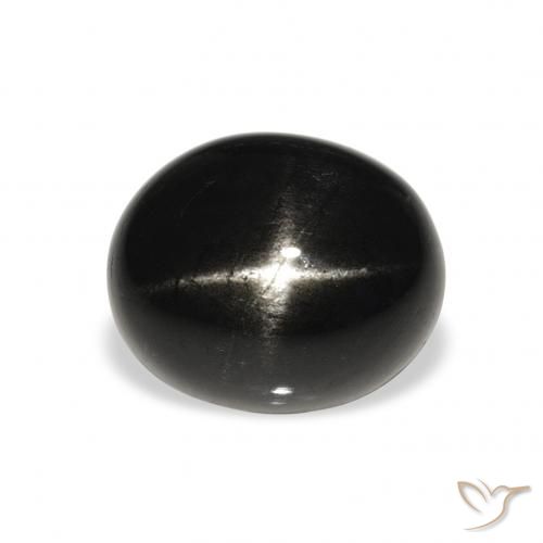5.45ct Natural Preto Diopsídio Estelar, oval, Opaco