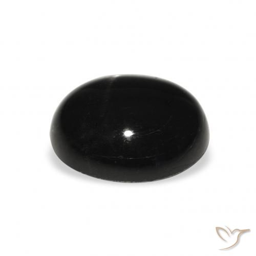 Diopsídio Estelar Preto Natural 5.45ct, oval, Opaco