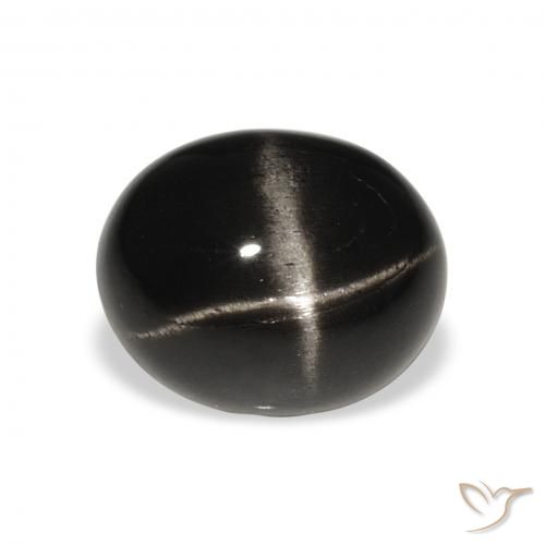 5.80ct Natural Preto Diopsídio Estelar, oval, Opaco