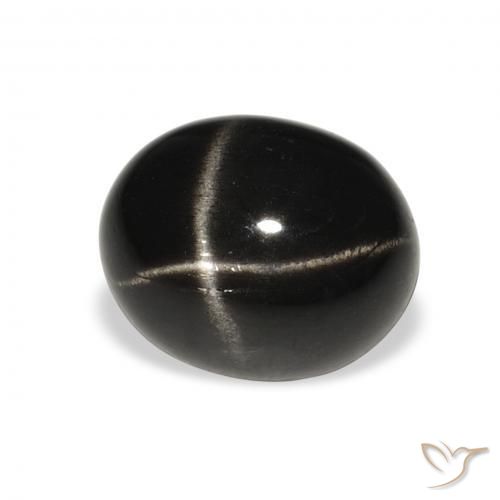 Diopsídio Estelar Preto Natural 5.80ct, oval, Opaco