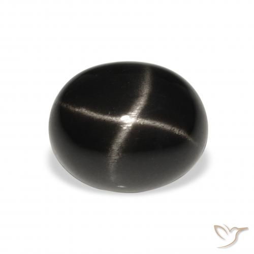 6.62ct Natural Preto Diopsídio Estelar, oval, Opaco