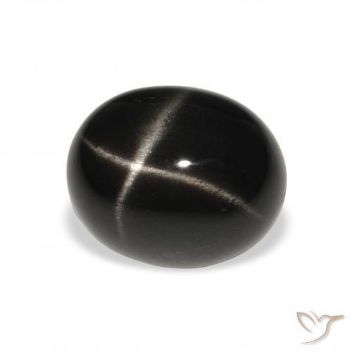 Diopsídio Estelar Preto Natural 6.62ct, oval, Opaco