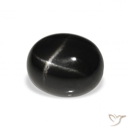 Diopsídio Estelar Preto Natural 5.90ct, oval, Opaco