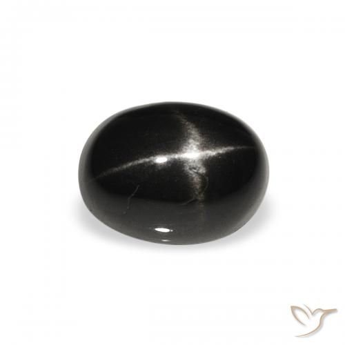 1.40ct Natural Preto Diopsídio Estelar, oval, Opaco