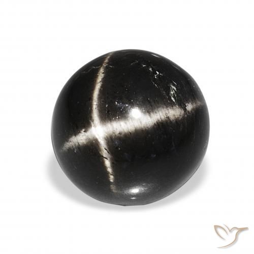 Diopsídio Estelar Preto Natural 9.27ct, Redondo, Opaco