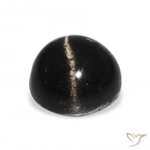 Diopsídio Estelar Preto Natural 9.27ct, Redondo, Opaco