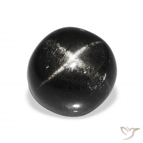 10.11ct Preto Diopsídio Estelar, Redondo, Opaco