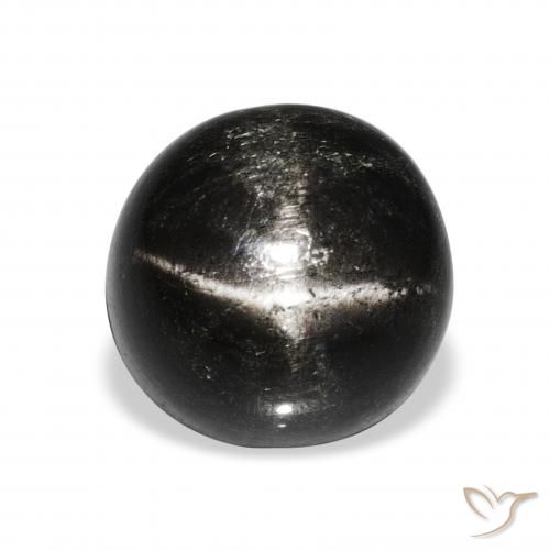 10.95ct Preto Diopsídio Estelar, Redondo, Opaco