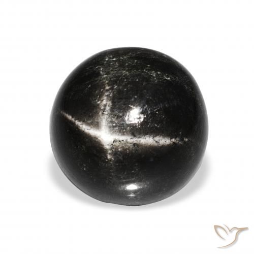 Diopsídio Estelar Preto Natural 10.95ct, Redondo, Opaco