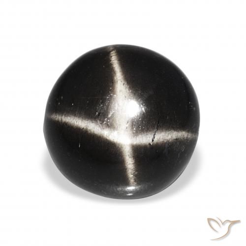 8.06ct Preto Diopsídio Estelar, Redondo, Opaco