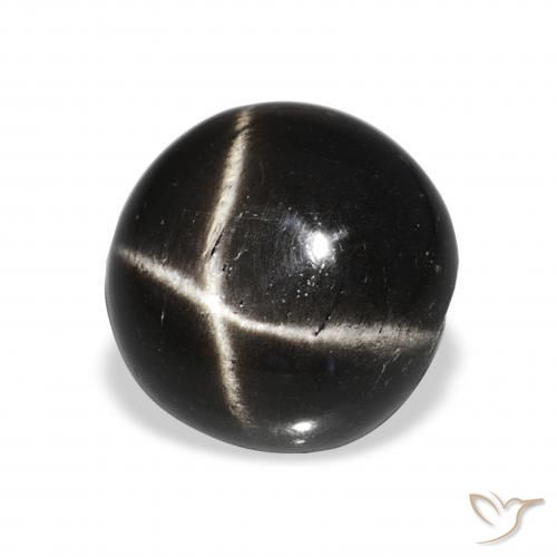 Diopsídio Estelar Preto Natural 8.06ct, Redondo, Opaco
