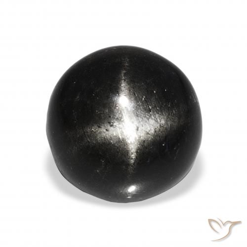 11.09ct Preto Diopsídio Estelar, Redondo, Opaco