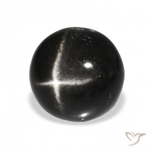 Diopsídio Estelar Preto Natural 8.90ct, Redondo, Opaco
