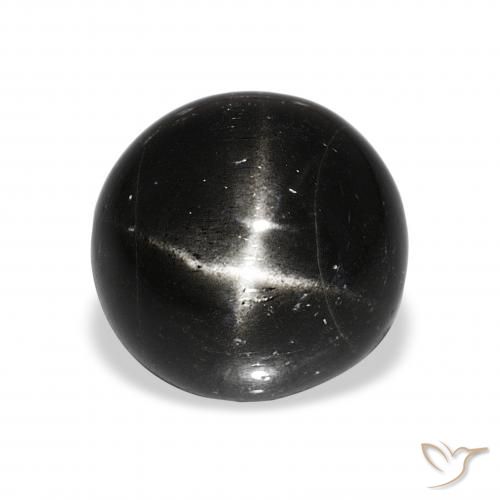 8.50ct Preto Diopsídio Estelar, Redondo, Opaco