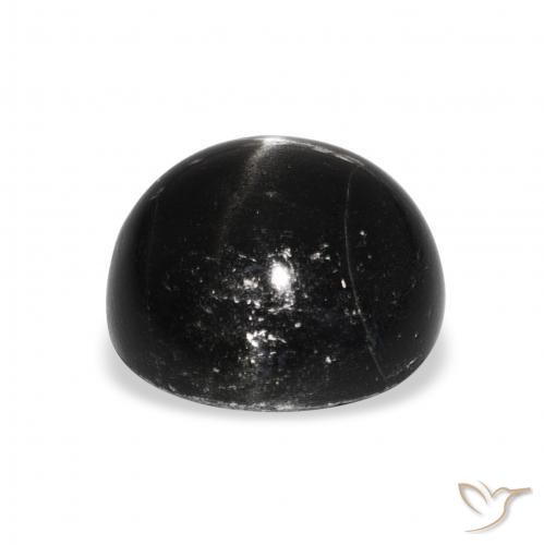 Diopsídio Estelar Preto Natural 8.50ct, Redondo, Opaco