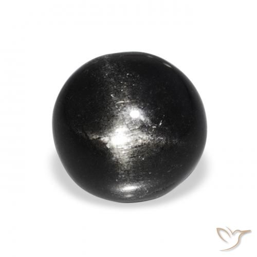 3.64ct Preto Diopsídio Estelar, Redondo, Opaco