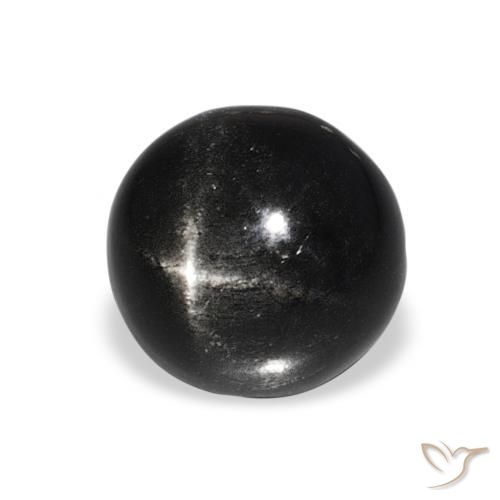 Diopsídio Estelar Preto Natural 3.64ct, Redondo, Opaco