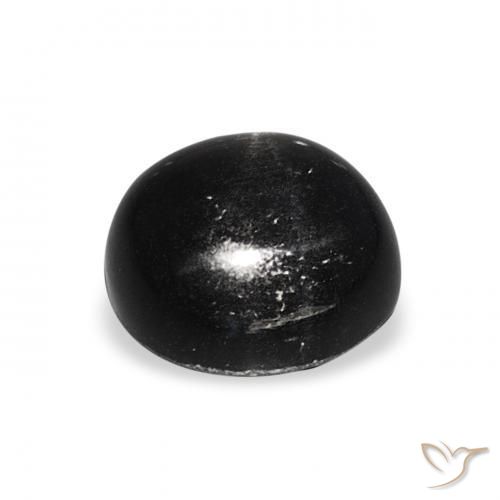 Diopsídio Estelar Preto Natural 3.64ct, Redondo, Opaco