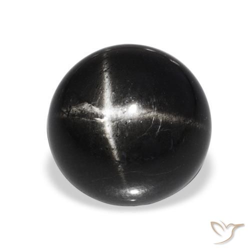Diopsídio Estelar Preto Natural 7.90ct, Redondo, Opaco