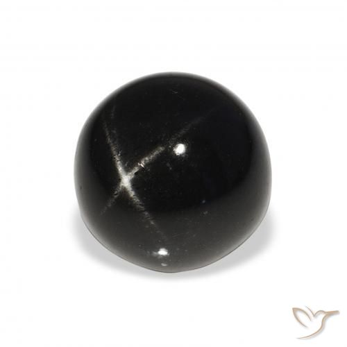 Diopsídio Estelar Preto Natural 8.51ct, Redondo, Opaco