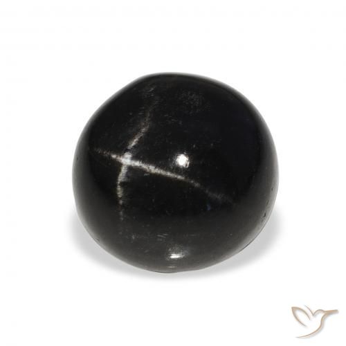 Diopsídio Estelar Preto Natural 7.94ct, Redondo, Opaco