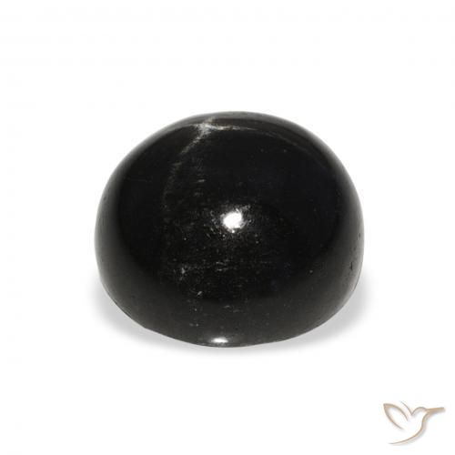 Diopsídio Estelar Preto Natural 7.94ct, Redondo, Opaco