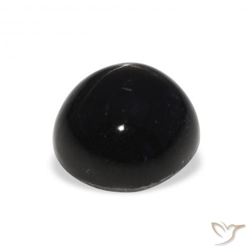 Diopsídio Estelar Preto Natural 7.35ct, Redondo, Opaco
