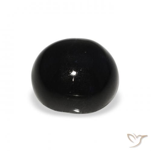 Diopsídio Estelar Preto Natural 4.27ct, Redondo, Opaco
